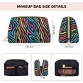 thumbnail image 2 of Abstract Colorful Lines Makeup Bag, Large Capacity Travel Cosmetic Bag for Women Girls- Travel Toiletry Bag Leather Portable Waterproof Makeup Case Organizer with Handle, 2 of 4