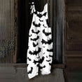 thumbnail image 7 of WULMLEO Halloween Jumpsuits Women Cotton Linen Cute Spaghetti Strap Wide Leg Adjustable Tie Pants Casual Fashion Rompers Breathable Pumpkin Overalls with Side Pocket White 2XL, 7 of 7