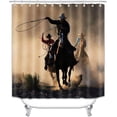 thumbnail image 2 of 4PCS Cowgirl Shower Curtain Set, Groovy Funky Disco Horseshoe Cowboy Hat Boots Wild West Western Bathroom Decor, Waterproof Fabric Pink Shower Curtain, Non-Slip Bath Mat Toilet Rug, 2 of 7