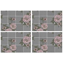 Pioneer Flower Floral Print Pattern Summer Placemats Table Placemats Set Of 4-Linen Kitchen Washable Placemats Table Mats 12x18 Inch Non-Slip Heat Resistant