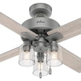 thumbnail image 4 of Hunter Fan Company Pelston 44" Small Room Ceiling Fan w/ LED Light, Silver, 4 of 8
