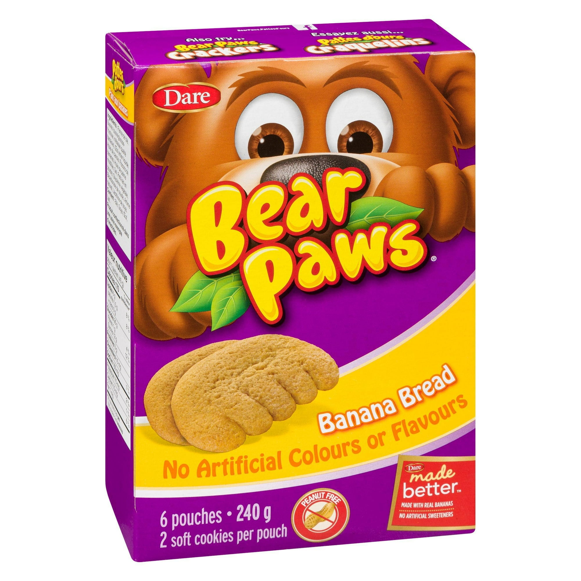Bear Paws Banana Bread Cookies, Dare, 240 g