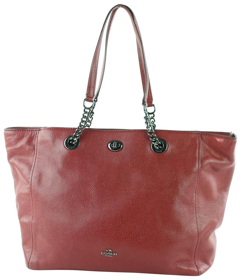 coach turnlock chain tote