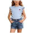 thumbnail image 3 of UAYOTSE Girls Shirts Short Sleeve Soft Cotton T-Shirts Plain Tees Tops Clothes for Kids,Sizes 3-4 Years, 3 of 6