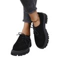 thumbnail image 3 of EKVAHL Women's Lace Up Casual Oxford Shoes, Breathable Faux Suede Walking Shoes, Comfort Orthopedic Platform Office Outdoor Shoes Black, 3 of 5