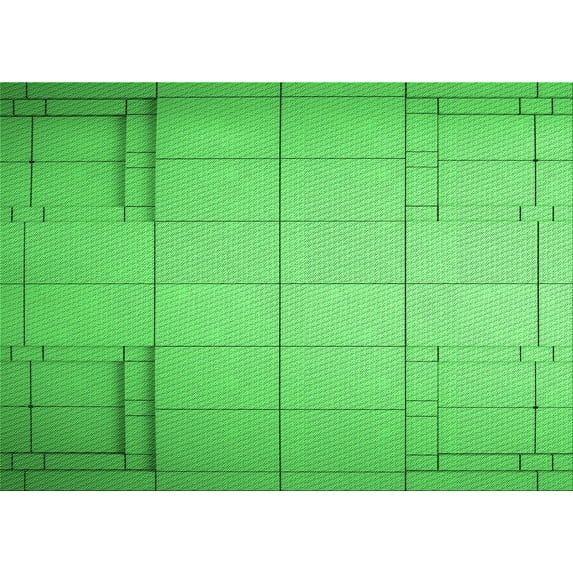Ahgly Company Indoor Rectangle Patterned Neon Green Area Rugs, 3' x 5'