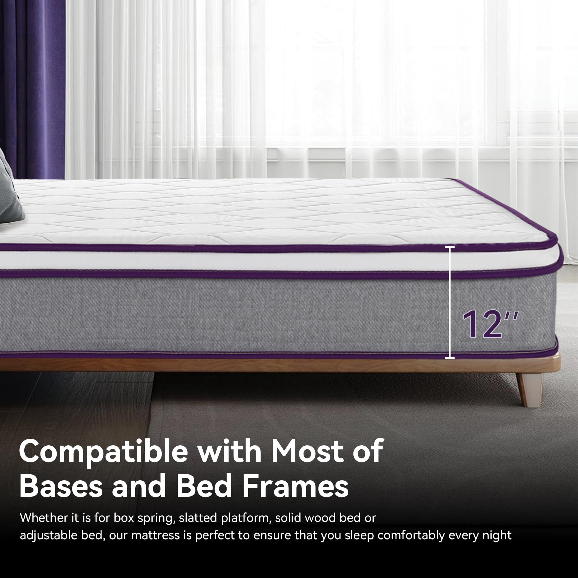 Full Mattress, 12 Inch Medium Firm Hybrid Mattresses with Gel Memory Foam and Pocket Springs, Pressure Relief & Firm Support, Full Bed Mattresses in a Box, Motion Isolation, Edge Support