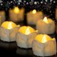 thumbnail image 1 of Luces de té sin llama con temporizadores, 12 paquetes de pequeñas luces de té LED parpadeantes que funcionan con pilas para decoración de bodas, chaqueta navideña al aire libre luz blanca cálida, 1 of 5