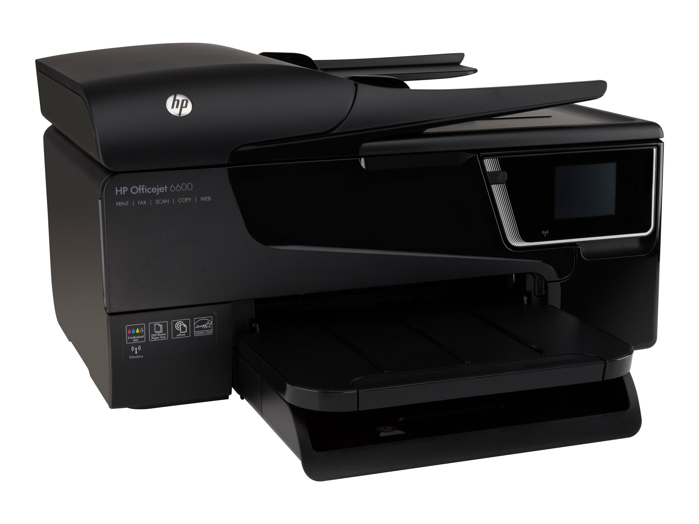 HP Officejet 6600 e-All-in-One H711a - Multifunction printer - color - ink-jet - Legal (8.5 in x 14 in)/A4 (8.25 in x 11.7 in) (original) - Legal (media) - up to 32 ppm (copying) - up to 14 ppm (printing) - 250 sheets - 33.6 Kbps - USB 2.0, Wi-Fi(n) - image 5 of 8
