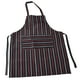 thumbnail image 3 of Delantal con pechera, impermeable, ajustable, delantales de cocina con bolsillos dobles para cocinas, restaurantes, panaderos, barras rojas y blancas, 3 of 14