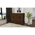 thumbnail image 4 of RoomAndLoft London Queen Solid Wood Mobile Murphy Cabinet Bed in Brown, 4 of 13
