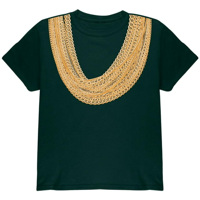 Gold Chains Dark Green Youth T-Shirt