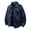 Blue, variant on Patchwork Denim Jacket Workwear Style with Contrast Panels Notched Collar Relaxed Fit Casual Coat Black L