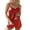 Red, variant on Satin Pjs for Women Set 2 Piece Cami Top and Shorts Lounge Wear for Women Women Pjs Sets