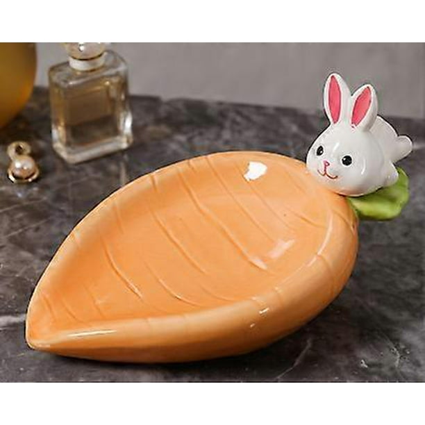 Ceramic Appetizer Plate: Rabbit Carrot Dessert Plate Salad Pasta Bowls Food Serving Tray Side Dishes Seasoning Dishes For Fruit Cheese Snack Party