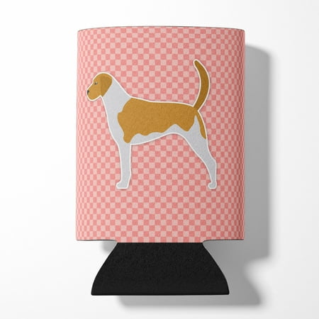 

Caroline s Treasures BB3598CC American Foxhound Checkerboard Pink Can or Bottle Hugger Can Hugger multicolor