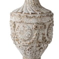 thumbnail image 4 of 31 Inch Round Accent Side Table, Fir Wood, Engraved, Brown, Antique White- Saltoro Sherpi, 4 of 5