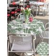 thumbnail image 5 of Outdoor Tablecloth with Umbrella Hole for Patio/Picnic/Party/Camping, Sage Green Palm Tree Summer Waterproof Table Cloth Round Cover Washable, Beach Tropical Coastal (Dia 54"), 5 of 9