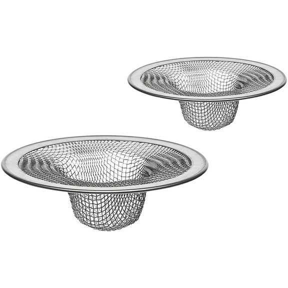 2 Pack Bathroom Sink Strainer Stainless Steel Mesh Hair Catcher for Kitchen Shower Bathtub Drain Protection Silver