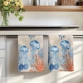 thumbnail image 7 of Coastal Jellyfish Kitchen Towels Set of 1, Nautical Ocean Orange Blue Coral Leaves Absorbent Dish Towels for Kitchen, Microfiber Hand Towel, Quick Drying Tea Towel for Cleaning Decorative Dishcloths, 7 of 7