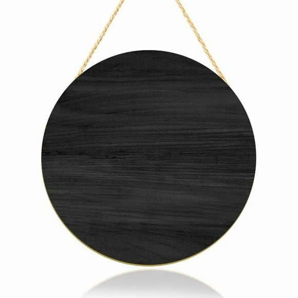 Cartel Redondo de Madera Clothmile 30 cm Negro para Colgar DIY