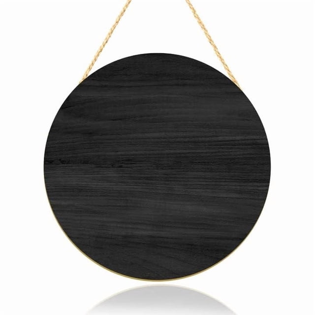 Cartel Redondo de Madera Clothmile 30 cm Negro para Colgar DIY