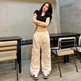 thumbnail image 1 of Cargo Pants There Are Side Pockets Straight Y2K Style High Waist Casual Model, 1 of 3