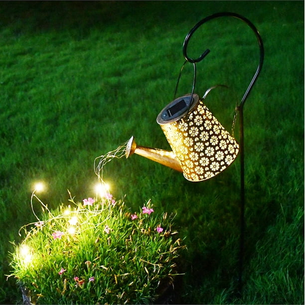 Outdoor Solar Lantern Solar Watering Can With Cascading Lights