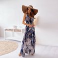 thumbnail image 3 of IROINNID A-Line Dress For Women Sleeveless Print Open Back Casual Gorgeous Halter Mid-Calf Long Dress V-Neck Full-Length Dress, 3 of 9