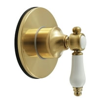 Kingston Brass KS4037BPL Bel-Air Single-Handle Six-Way Diverter Valve with Round Trim Kit, Brushed Brass