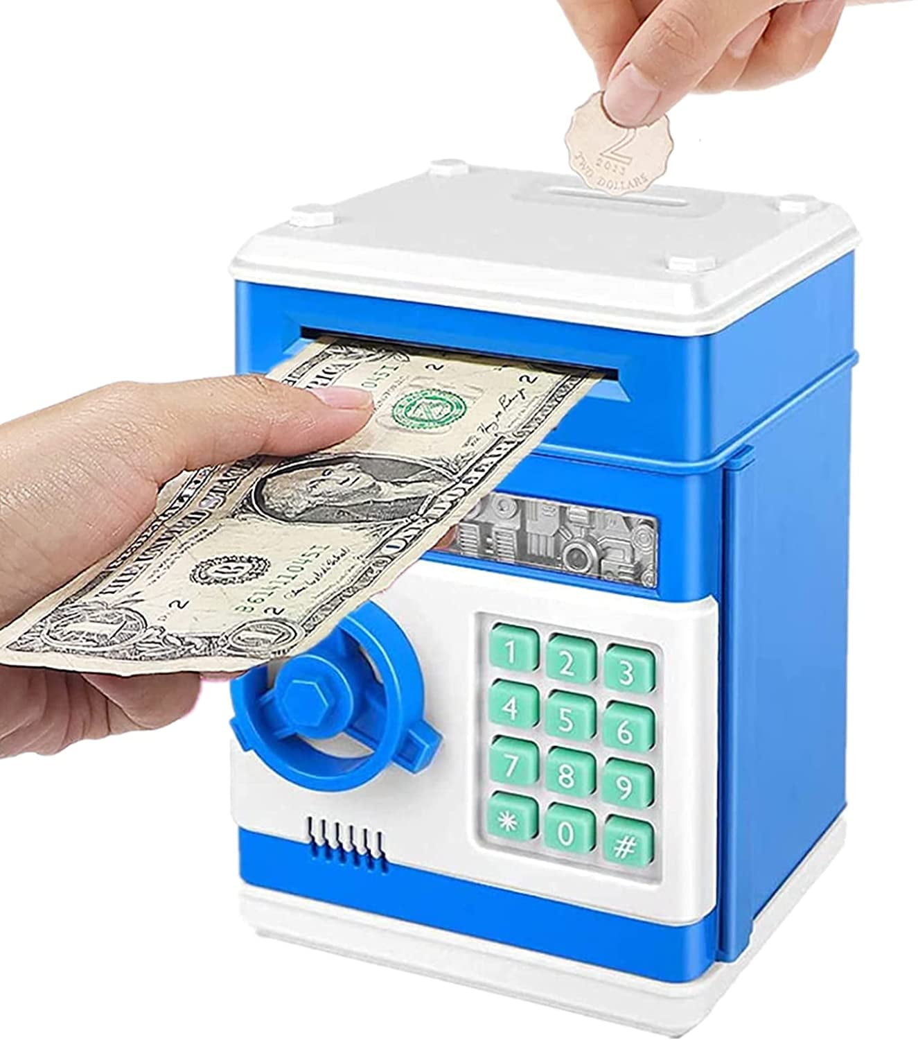 Kids Electronic Piggy Bank ATM Password Money Coin Automatic Safe Saving Box Kit 