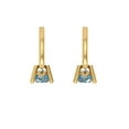 thumbnail image 4 of 0.2 ct Lever-Back Drop Dangle Earrings for Women | 3.0mm Round Cut Blue Moissanite | 18K Yellow Gold, 4 of 5