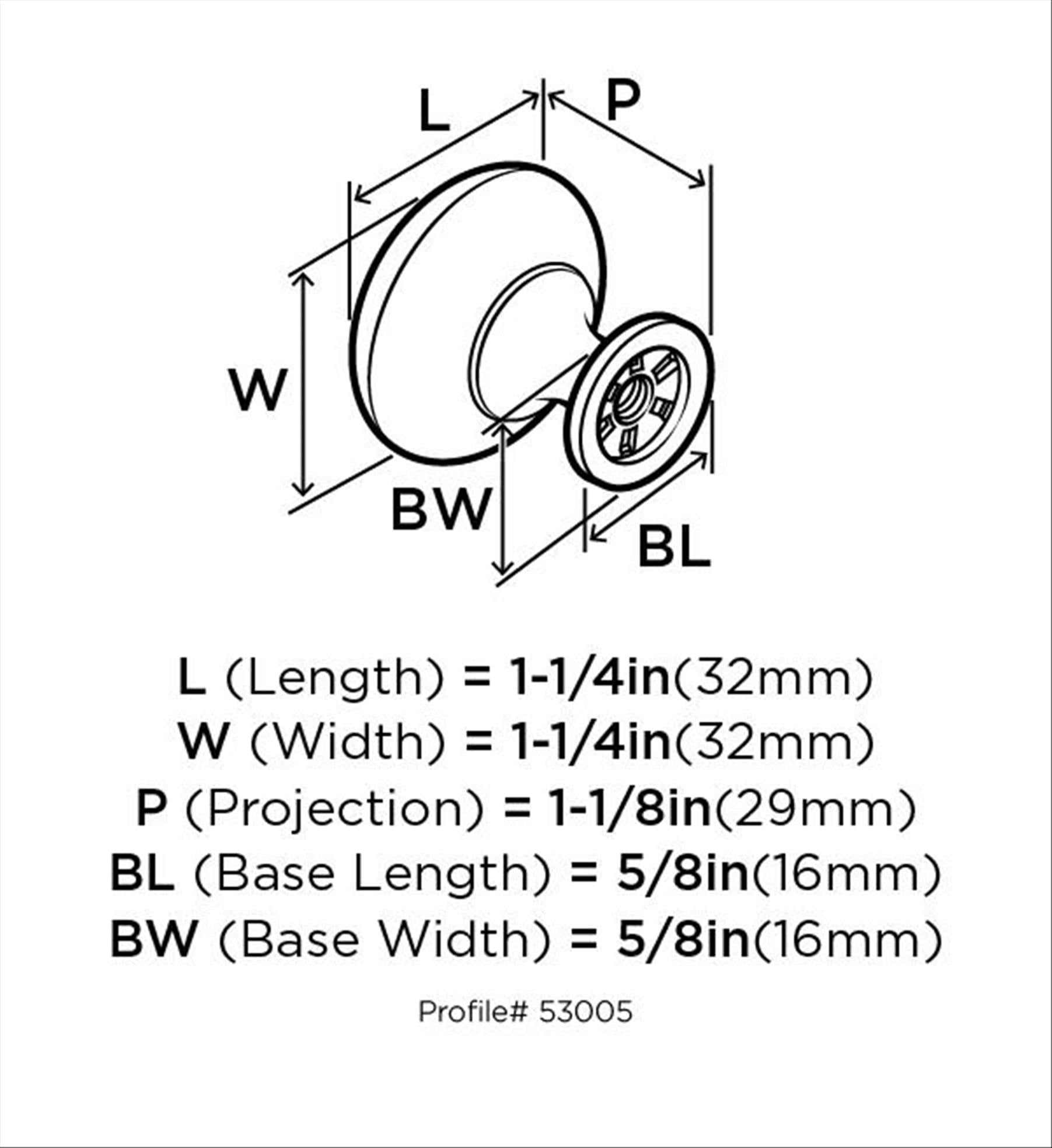 Allison Value 1-1/4 in (32 mm) Diameter Satin Nickel Cabinet Knob - 25 Pack