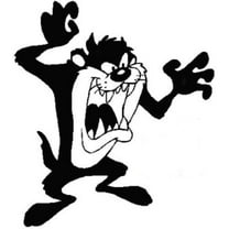 Taz Tasmanian Devil Black 6 Inch Professional Sticker for Truck, Car, Tumbler, Cup, Laptop, Decor, Locker, Table, Window