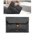 thumbnail image 2 of Bolsa de almacenamiento para computadora y tableta de 14-15,6 pulgadas Bolsa de maleta de fieltro y cuero de PU Negro Namotu CZDZ-HY121, 2 of 6