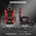 thumbnail image 2 of GOOSEA Ergonomic Gaming Chair with Footrest and Massage Lumbar Support, 2D Linkage Armrests and Headrest Pillow, for Office Home and Long Gaming Sessions, 330lbs，Black and Red, 2 of 7