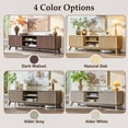 thumbnail image 7 of KeyWhat 70" TV Stand with 2 Soft Close Door, Modern Entertainment Center Console Table, Media Furniture for Living Room, Dark Walnut, 7 of 7