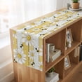 thumbnail image 6 of White Daisy Farmhouse Burlap Cotton Table Runner 14x72 Inches Long, Garden Floral Bees Yellow Wooden Farmhouse Table Runners, Outdoor Dining Tablecloths Decor for Baby Shower/Party/Wedding, 6 of 8