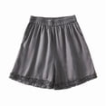 thumbnail image 2 of Antinious Ladies Straight Leg Solid Pockets Loose Versatile Breathable Pajama Shorts, 2 of 5