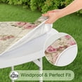 thumbnail image 5 of Pioneer Flower Floral Print Pattern Round Fitted Tablecloth with Elastic Edge,Dining Table Cover Waterproof,Outdoor Round Tablecloth for Camping,Dining,Indoor and Outdoor, 5 of 7