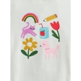 thumbnail image 2 of Wonder Nation Toddler Girls Graphic Tee with Short Puff Sleeves, Sizes 18M-5T, 2 of 3