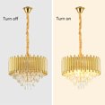 thumbnail image 5 of Fichiouy Modern K9 Crystal LED Ceiling Light 4 Layer Pendant Lamp Chandelier Fixture Gold, 5 of 10