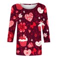 thumbnail image 5 of Meichang Valentines Day Tshirts for Women Funny Valentines Day Graphic Tees Casual 3/4 Sleeve Tops Loose Fit Round Neck Holiday Blouses, 5 of 5