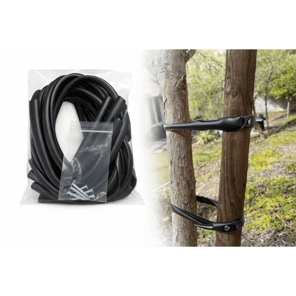 32" Tree Ties with Complimentary Nail (Black) – 10 Pack | Durable Plant Support for Landscaping & Gardening