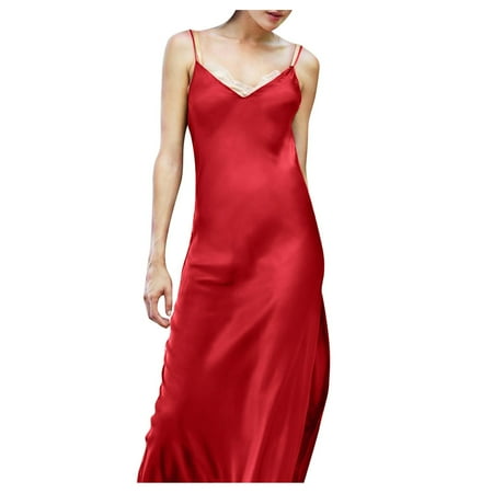 

HSMQHJWE Bustier Dress Ladies Small Dresses Womens Satin Silk Dress Slit Open Back Sling Long Dress Dresses Women Semi Formal