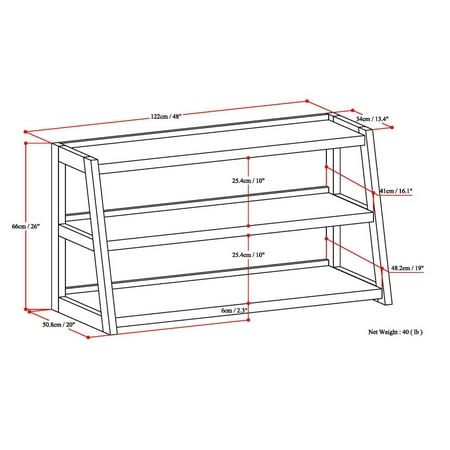 Simpli Home - Sawhorse TV Stand for Most TVs Up to 53" - Dark Chestnut Brown