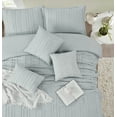 thumbnail image 3 of Nanshing Peeta 7 Piece Striped Comforter Set, Grey, California King, 3 of 9