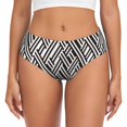 thumbnail image 1 of Balery Black White Stripes Ropa Interior de Algodón para Mujer con Dibujo – Braguitas Cómodas y Elásticas, Estilo Clásico-Medium, 1 of 6