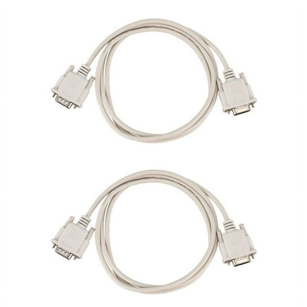 2X 1.4M RS232 DB9 9 Pin Male to VGA Video 15 Pin Male Adapter Cable Light Gray