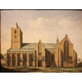 thumbnail image 3 of Gerrit Adriaenszoon Berckheyde 14x12 Black Modern Framed Museum Art Print Titled - The Church of Noordwijk, 3 of 5
